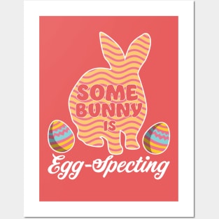 Easter Pregnancy Announcement Somebunny is Eggspecting Funny Posters and Art